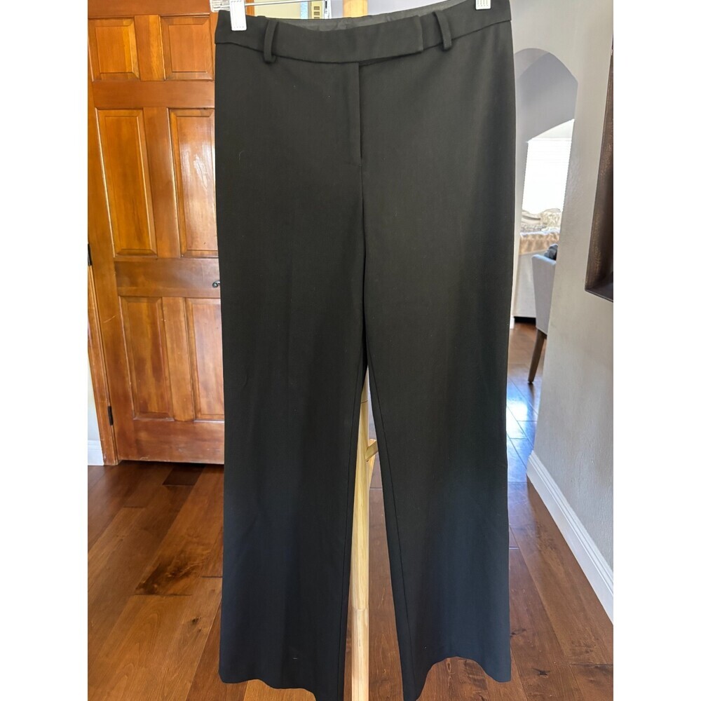 bebe Black Bootcut Flare Trousers Size 2 Mid Rise 90s Minimalist Dress Pants - Picture 2 of 12